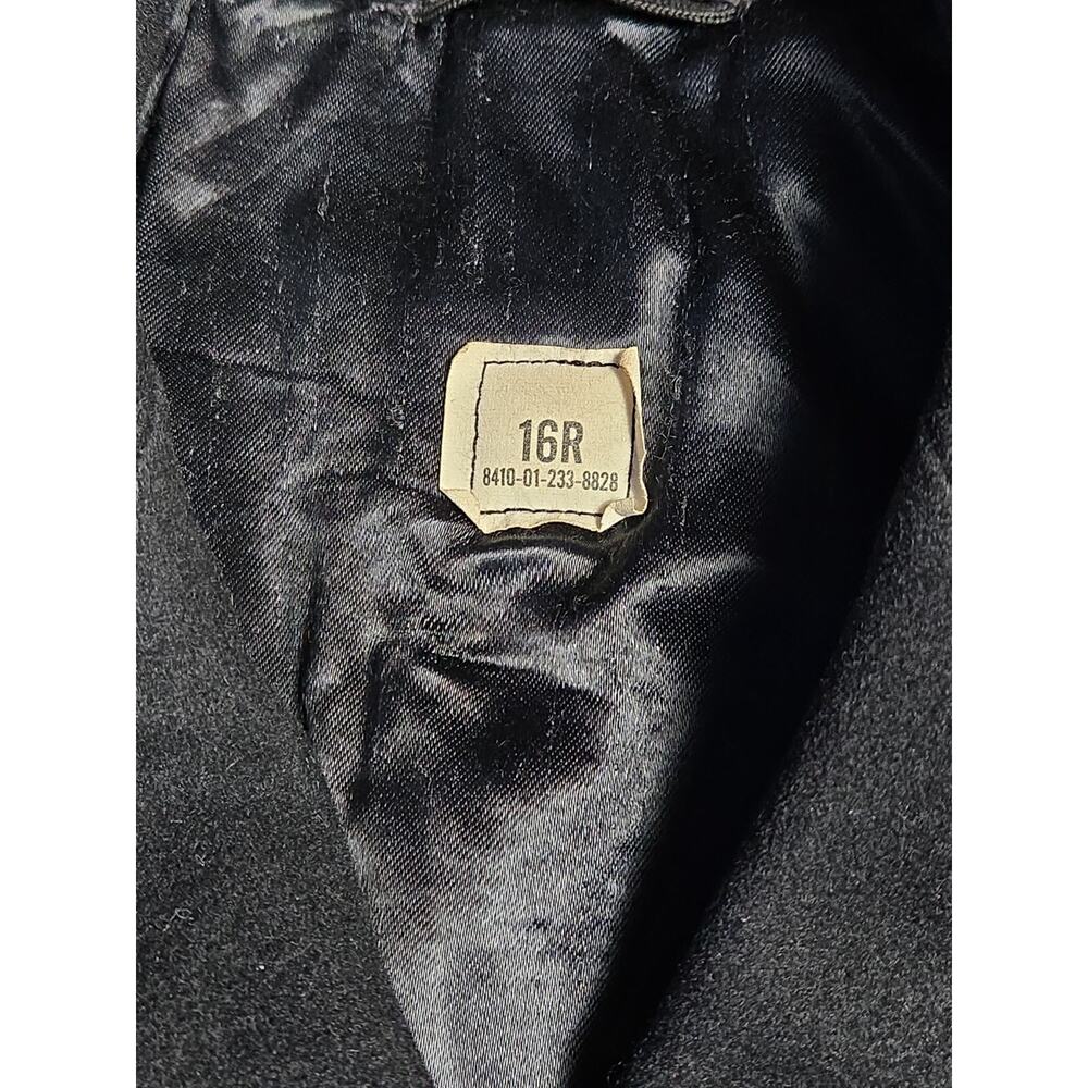 Military Peacoat Womens 16 R Black Wool OverCoat Crown Clothing - Picture 4 of 12